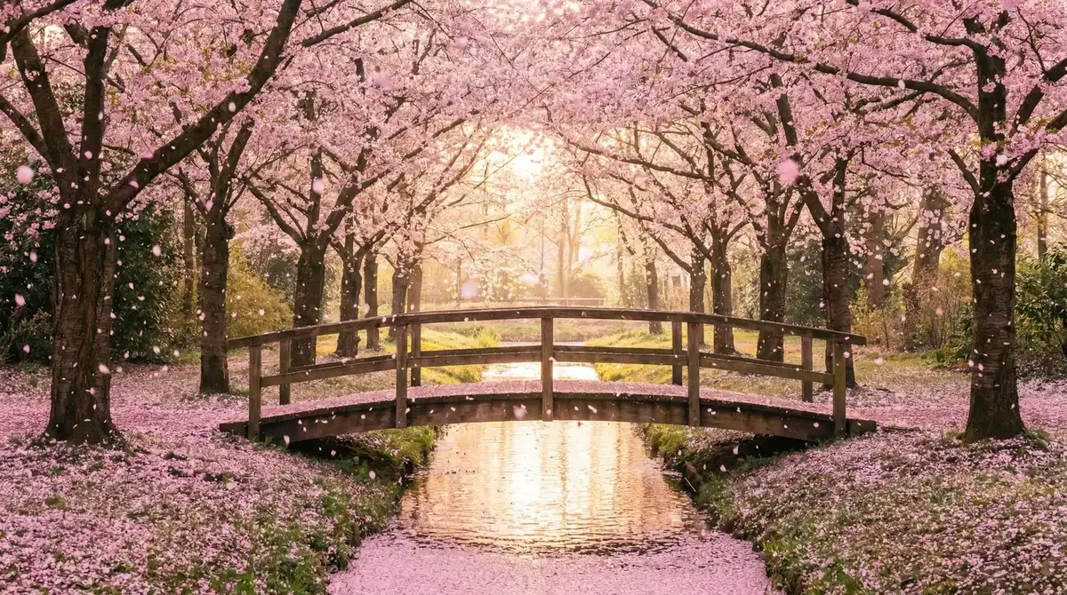 樱花桥畔 - 开车视频晚上污痛 视频 唯美风景